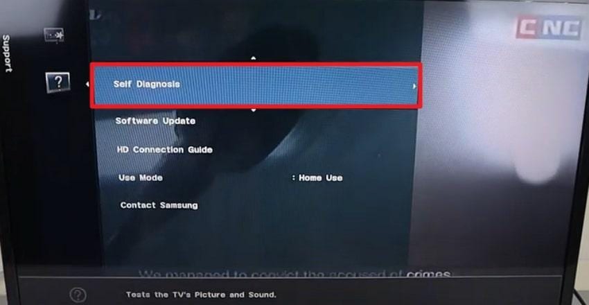 select self diagnosis option