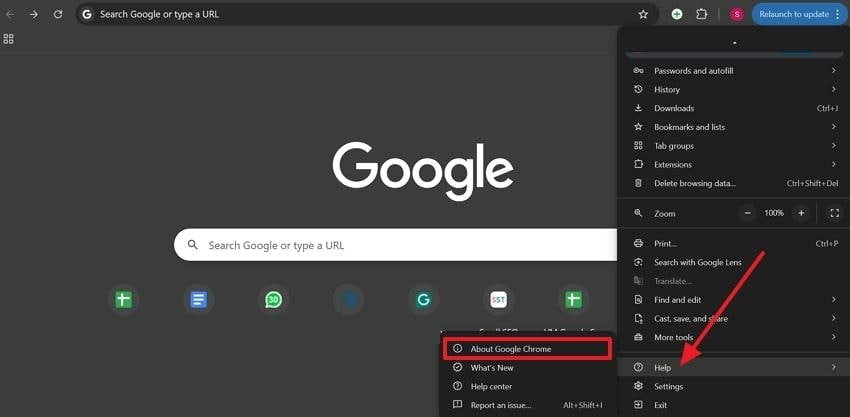 update google chrome version