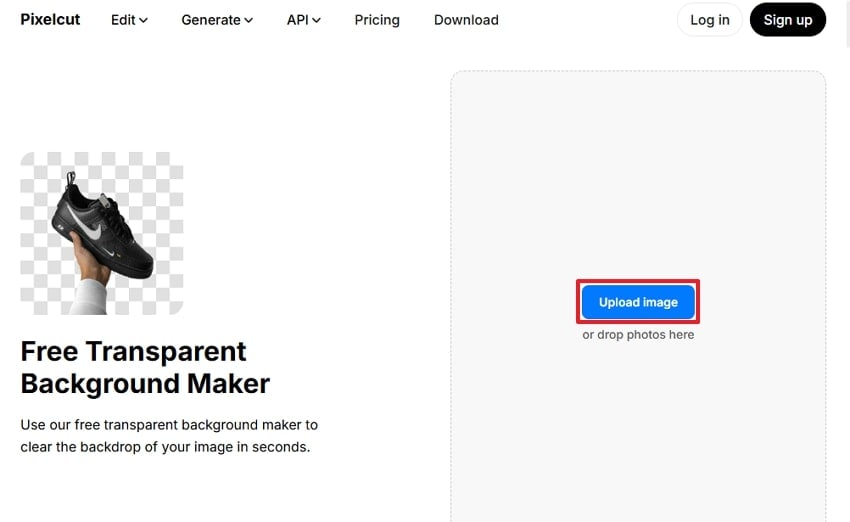 tap on upload image button