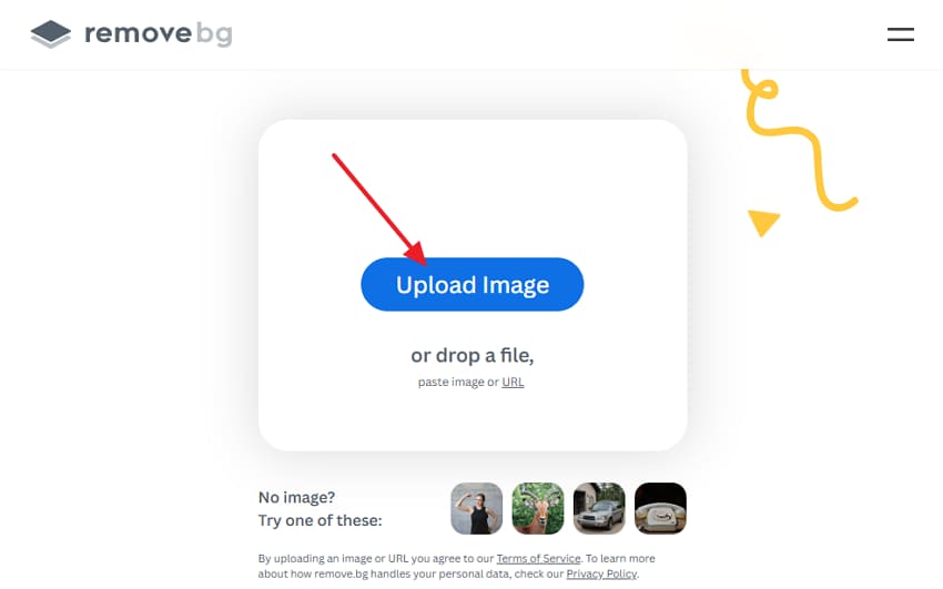 select the upload image button
