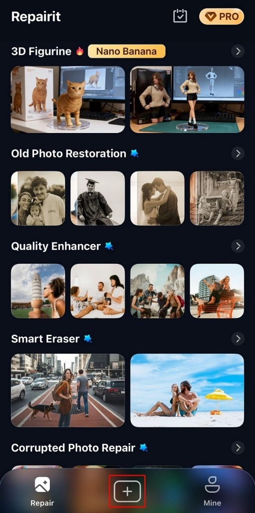 click on repairit app