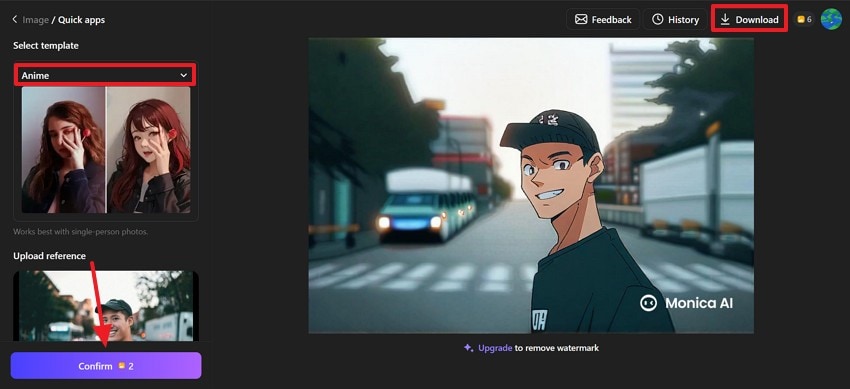 pick anime preset and download monica