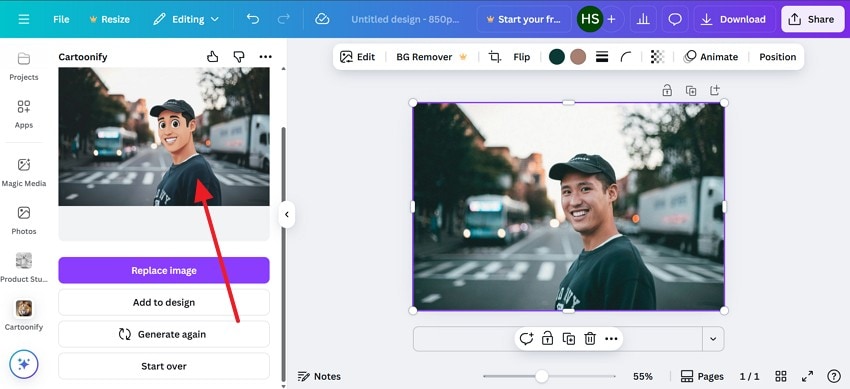 access animated image canva