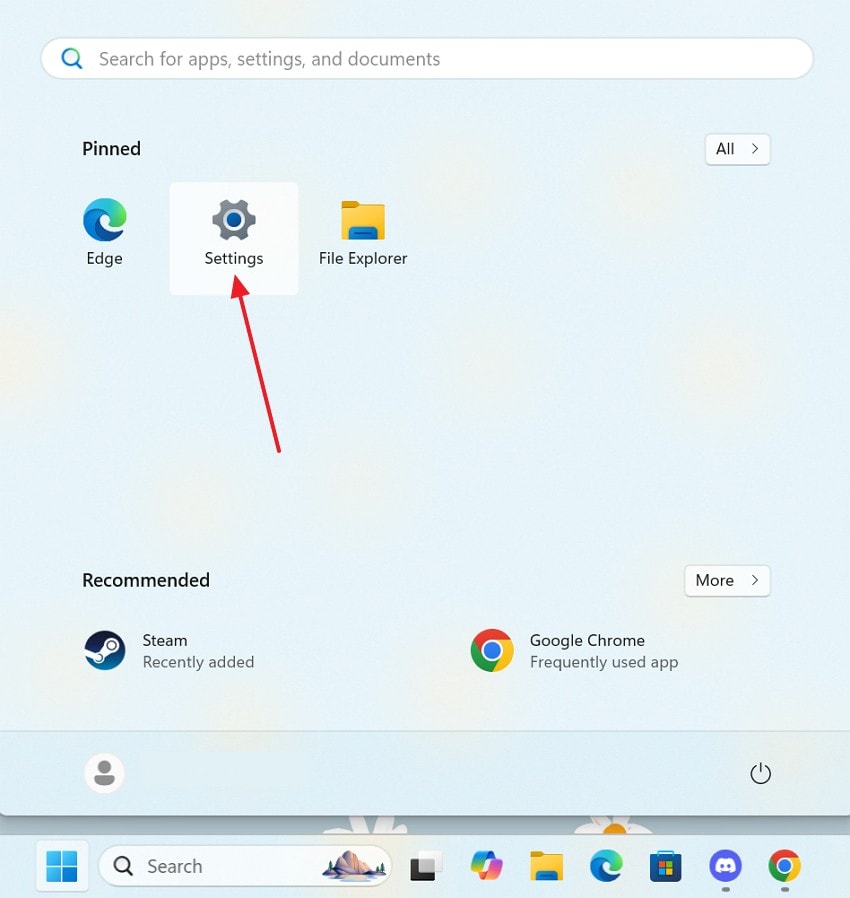 enter settings of pc