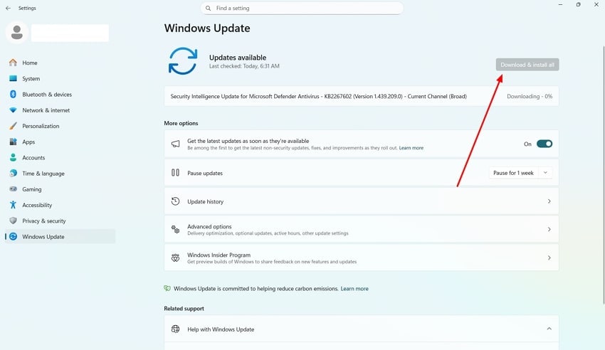 download and install update