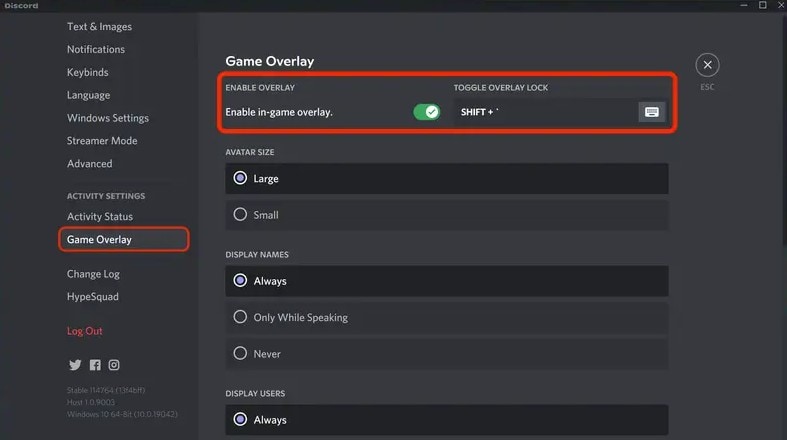 discord game overlay