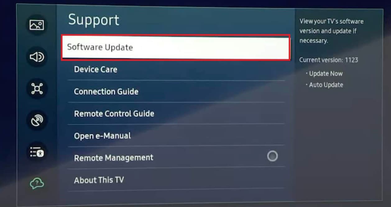 samsung tv software update