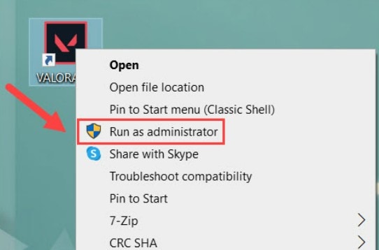 run valorant as administrator