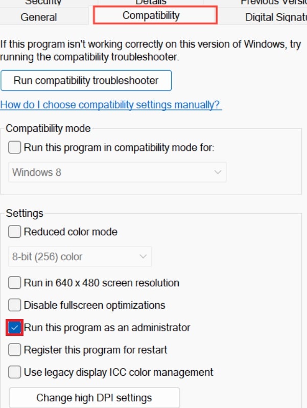 run this program as an administrator