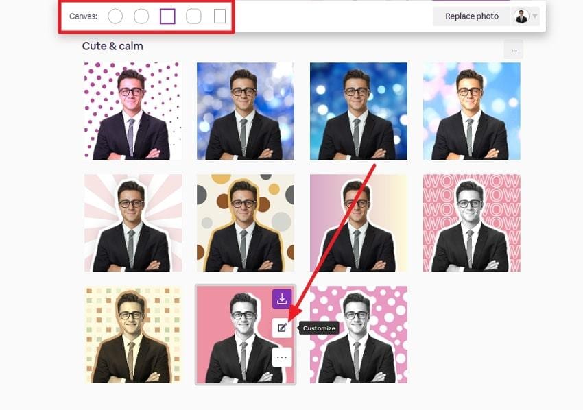 choose canvas and select one