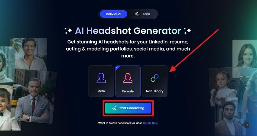 select gender and generate