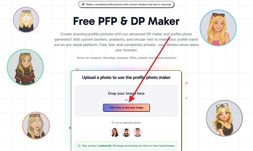 click and upload image