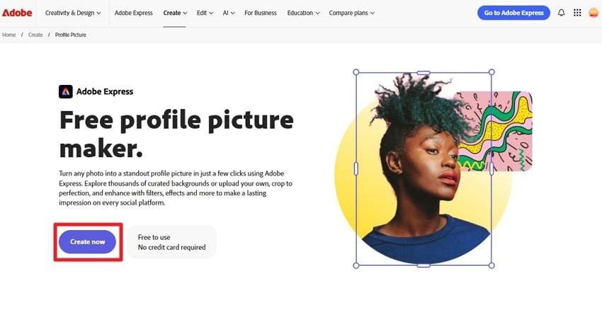 generate profile with adobe express