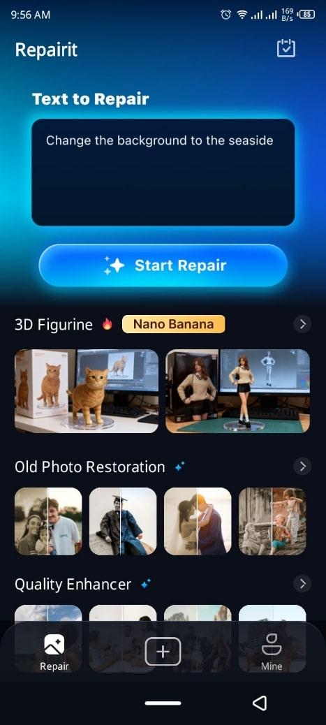 access text to repair feature