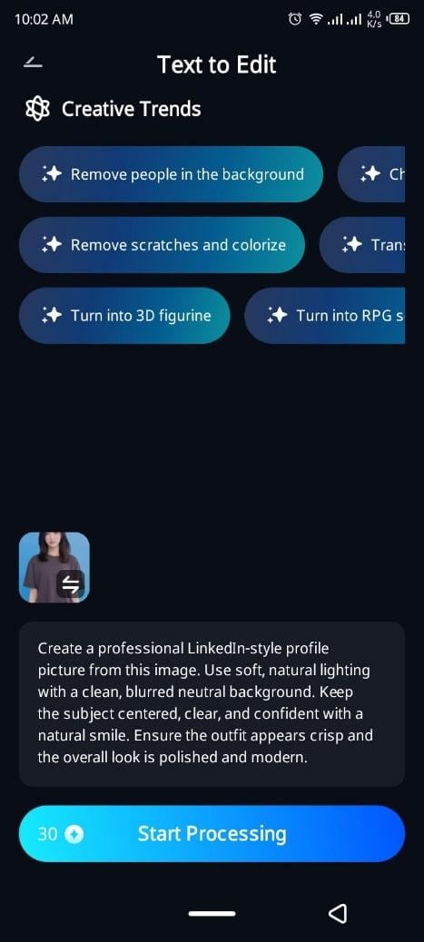 upload image and enter prompt