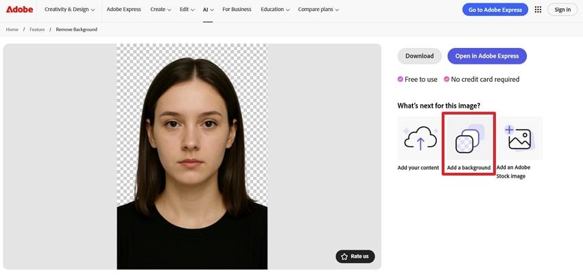 choose add background option