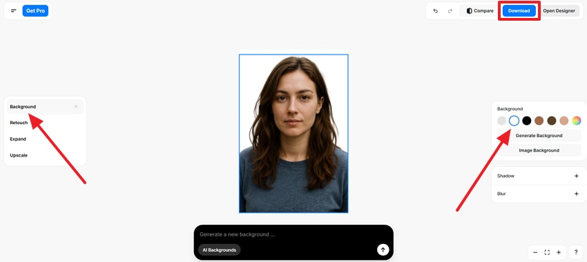 select background and save photo