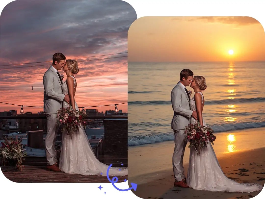 change wedding background