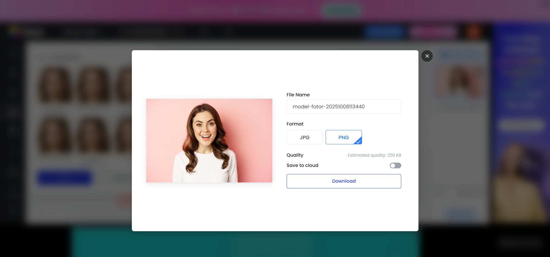 export your photo
