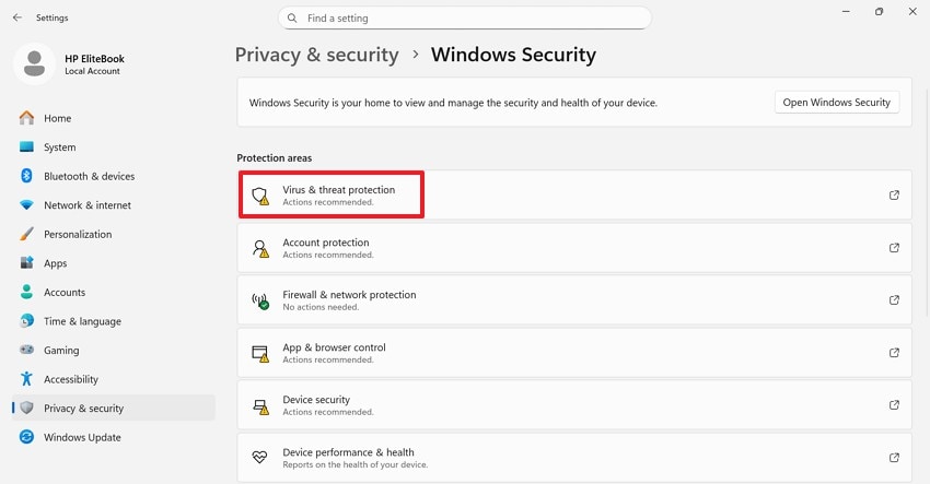 access virus ansd threat protection
