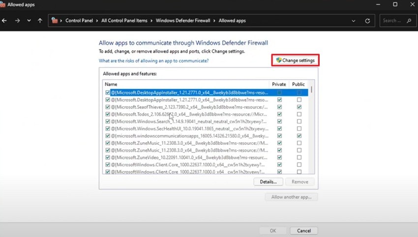 navigate to window firewall defender