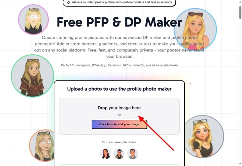 insert desired image profilepictureai