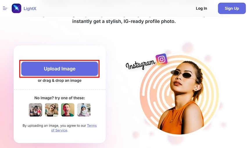 upload lightx for image