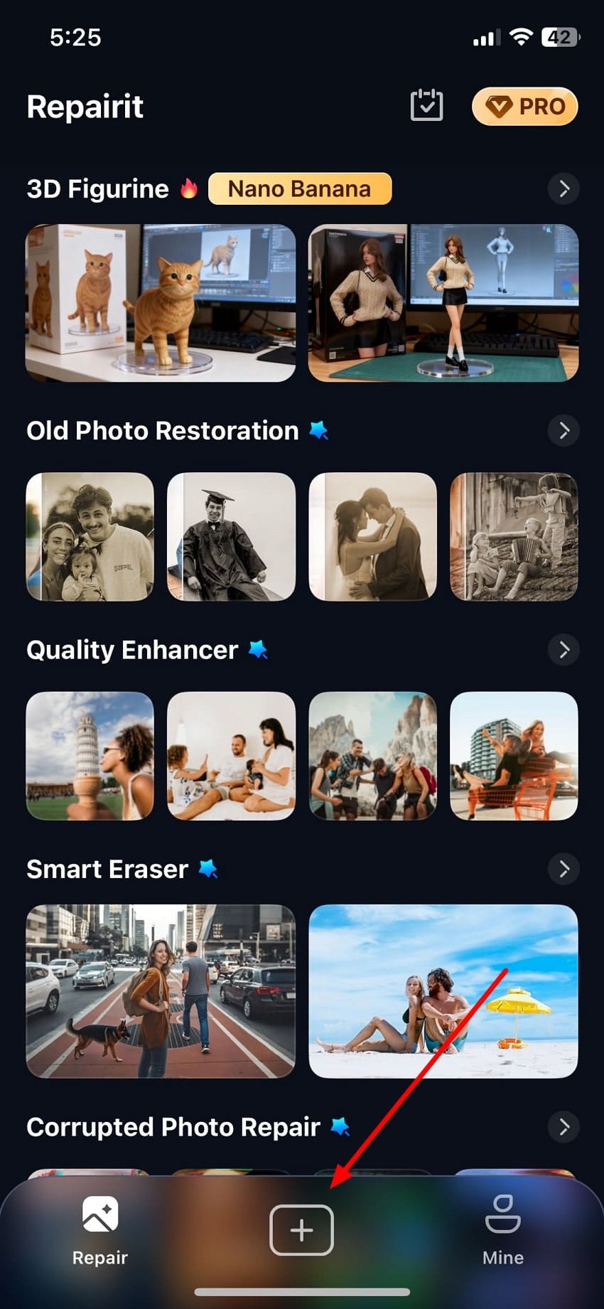 proceed to import in repairit app