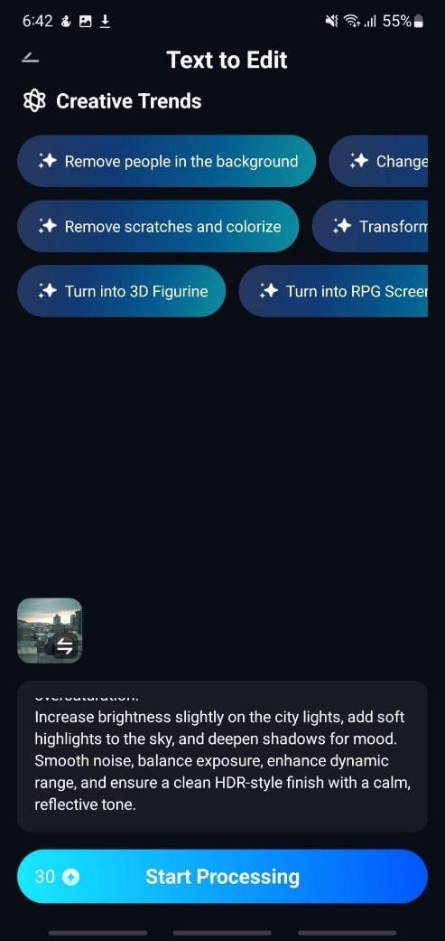 upload image and enter prompt