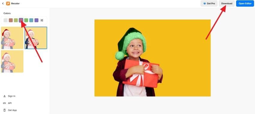 recolor image by choosing a color