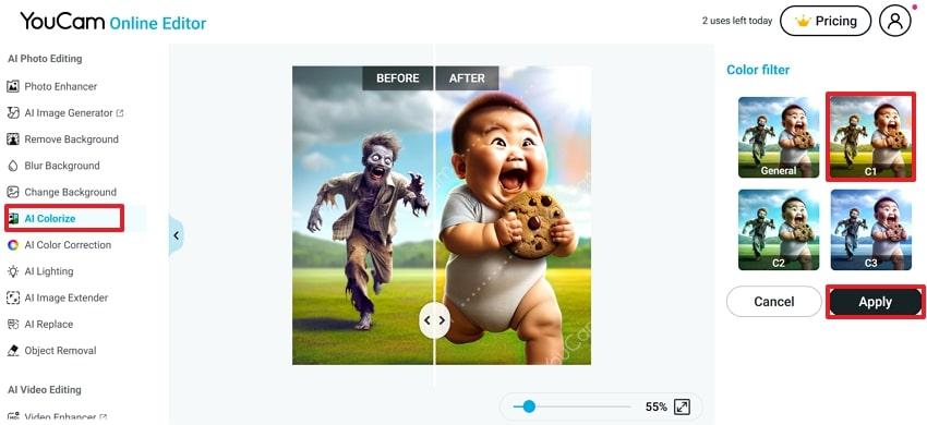 colorize image using ai colorize