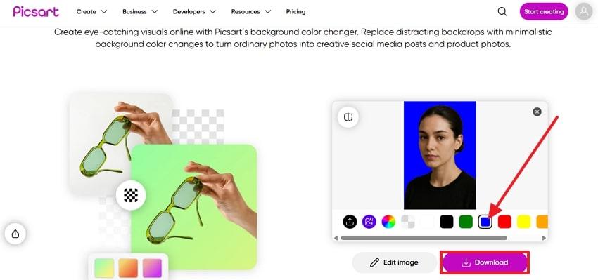select and apply color on picsart