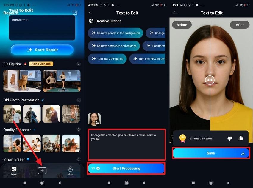 ai color changing with repairit app