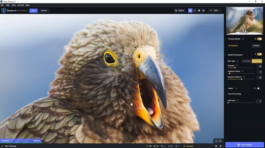 upload blurred image topaz