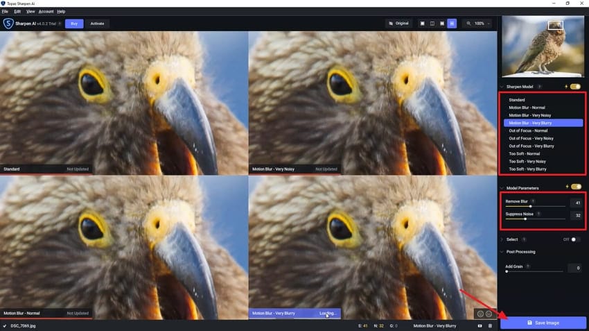 change sharper model