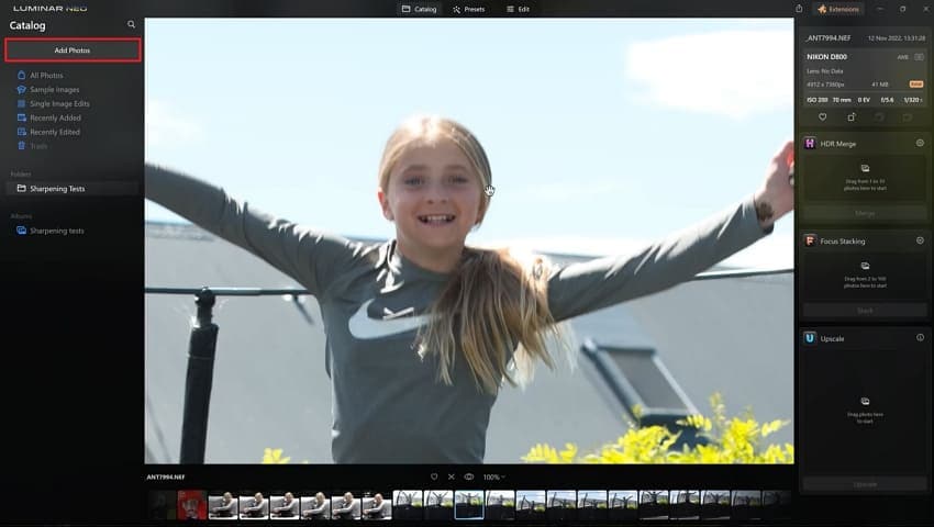 add photos luminar neo