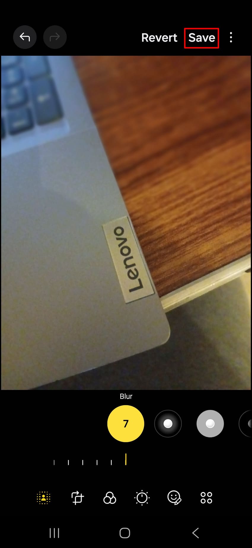 adjust blur intensity android