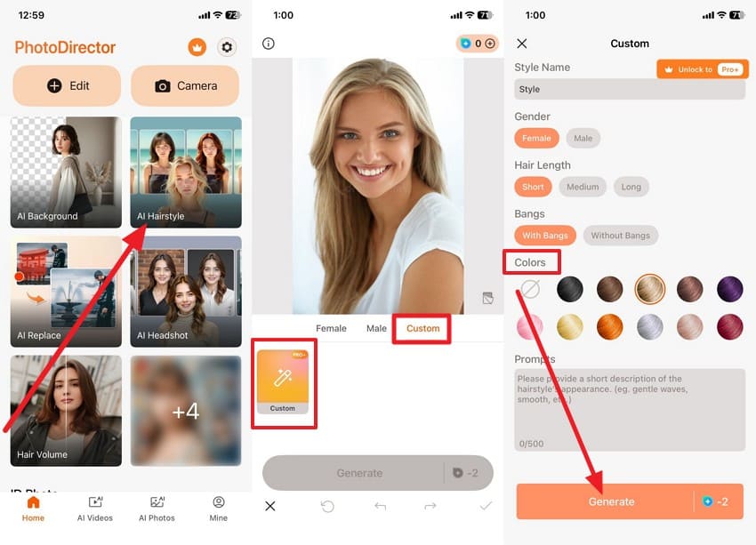 import and press generate