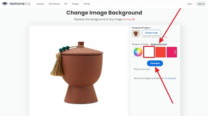 choose white background