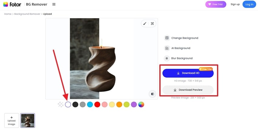 select white background and download in hd
