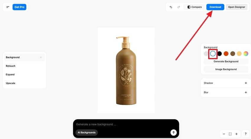 save after white background added