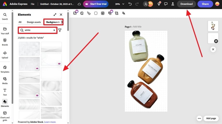 search background and download