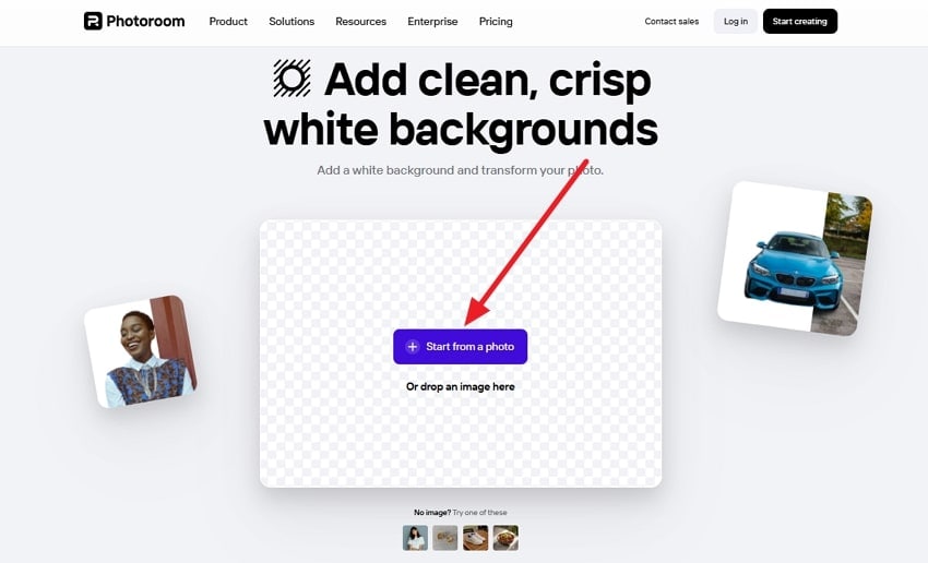 photoroom upload image