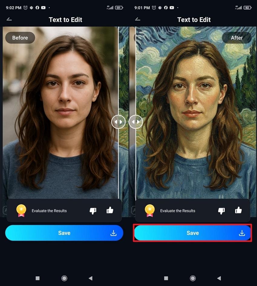 compare results and save on device