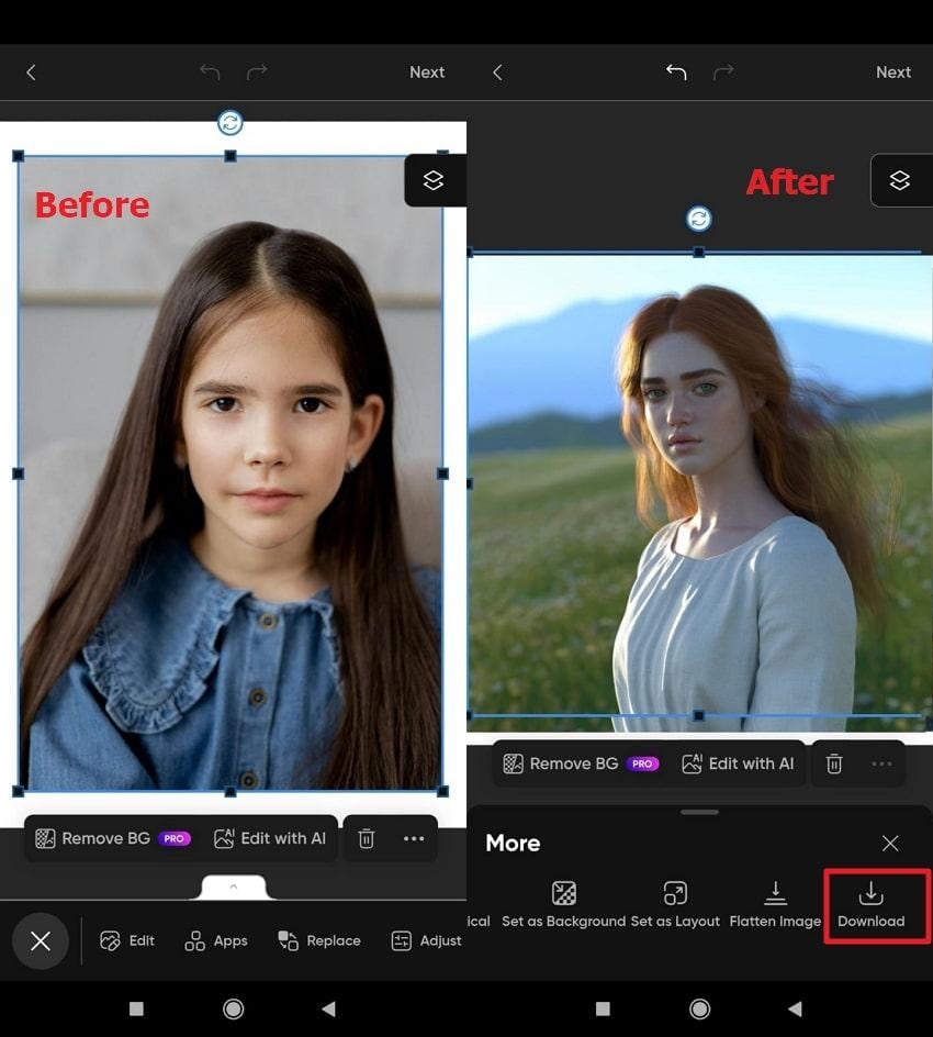 analyze before and after results picsart