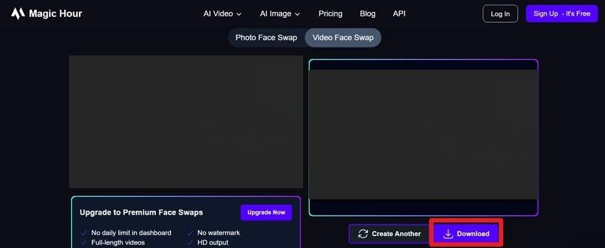 download swapped video from magic hour