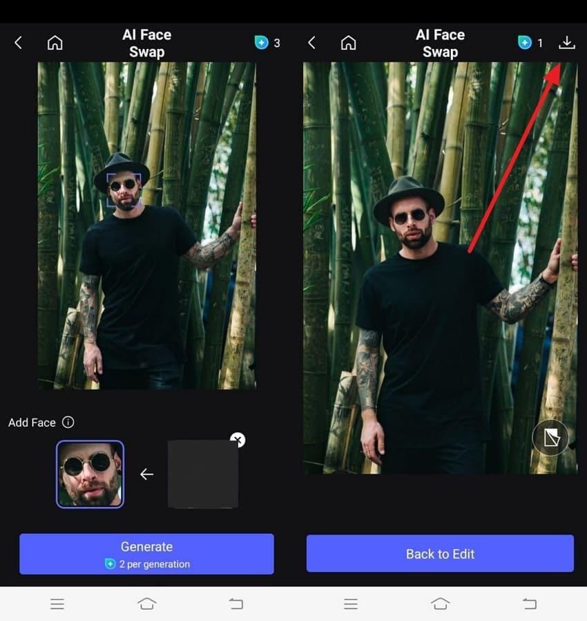 apply face swapping and save it