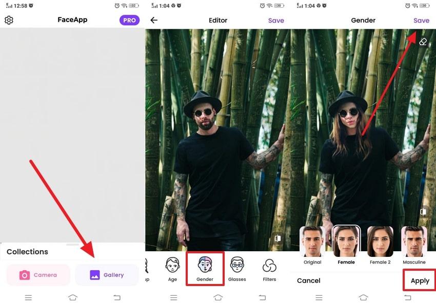 gender photo swap on faceapp