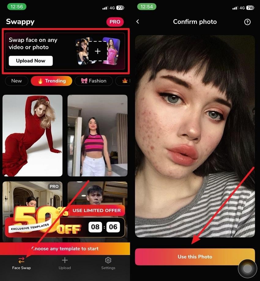 upload photo for gender swap