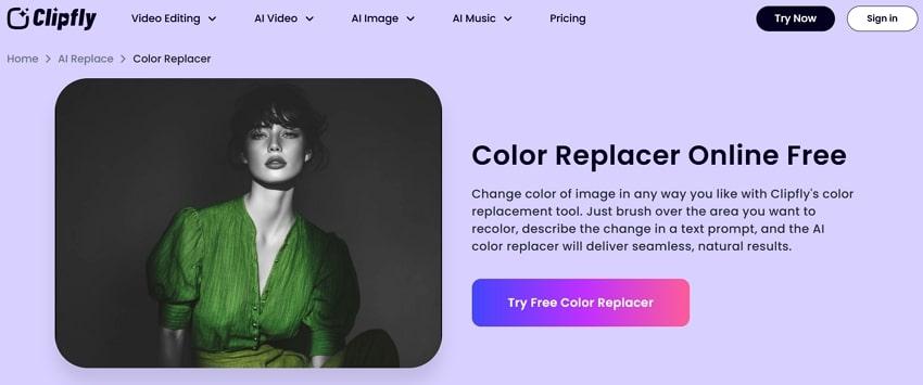 color replacer online clipfly